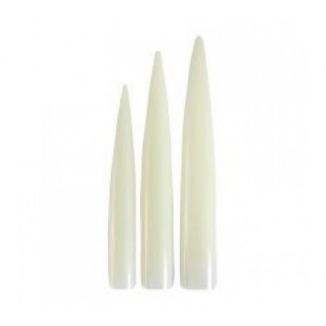 Alfa nails tips lung stiletto de culoare naturala - 10 bucati